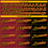 Custom Black Crimson-Gold Gradient Fashion Performance T-Shirt