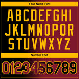 Custom Black Crimson-Gold Gradient Fashion Performance T-Shirt