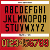 Custom Red Old Gold-Black Gradient Fashion Performance T-Shirt