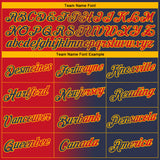 Custom Navy Red-Gold Gradient Fashion Performance T-Shirt