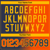 Custom Navy Orange-Gold Gradient Fashion Performance T-Shirt