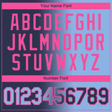 Custom Navy Light Blue-Pink Gradient Fashion Performance T-Shirt