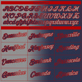 Custom Navy Gray-Red Gradient Fashion Performance T-Shirt