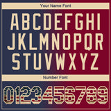 Custom Navy Vintage USA Flag Maroon-City Cream Gradient Fashion Performance T-Shirt