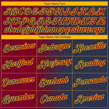 Custom Navy Maroon-Gold Gradient Fashion Performance T-Shirt