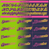 Custom Navy Neon Green-Pink Gradient Fashion Performance T-Shirt