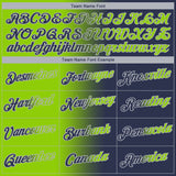 Custom Navy Neon Green-Gray Gradient Fashion Performance T-Shirt