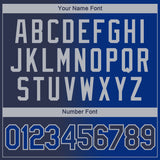 Custom Navy Royal-Gray Gradient Fashion Performance T-Shirt