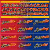 Custom Royal Red-Gold Gradient Fashion Performance T-Shirt