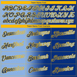Custom Royal Light Blue-Gold Gradient Fashion Performance T-Shirt