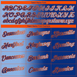 Custom Royal Light Blue-Orange Gradient Fashion Performance T-Shirt