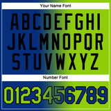 Custom Royal Neon Green-Black Gradient Fashion Performance T-Shirt