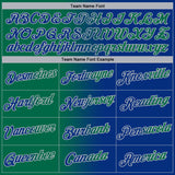 Custom Royal Kelly Green-Gray Gradient Fashion Performance T-Shirt