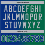 Custom Royal Kelly Green-Gray Gradient Fashion Performance T-Shirt