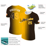 Custom Brown Gold-Cream Gradient Fashion Performance T-Shirt