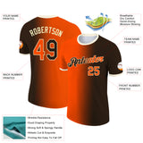 Custom Brown Orange-Cream Gradient Fashion Performance T-Shirt