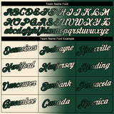 Custom Green Cream-Black Gradient Fashion Performance T-Shirt