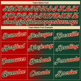 Custom Green Red-Cream Gradient Fashion Performance T-Shirt