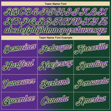 Custom Green Purple-Cream Gradient Fashion Performance T-Shirt
