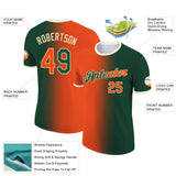 Custom Green Orange-Cream Gradient Fashion Performance T-Shirt