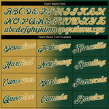 Custom Green Old Gold-Cream Gradient Fashion Performance T-Shirt