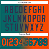 Custom Teal Orange-Navy Gradient Fashion Performance T-Shirt