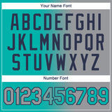 Custom Aqua Gray-Navy Gradient Fashion Performance T-Shirt