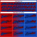 Custom Thunder Blue Red-Black Gradient Fashion Performance T-Shirt