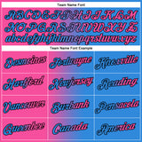 Custom Powder Blue Pink-Black Gradient Fashion Performance T-Shirt