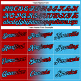 Custom Sky Blue Red-Black Gradient Fashion Performance T-Shirt