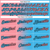 Custom Sky Blue Medium Pink-Black Gradient Fashion Performance T-Shirt