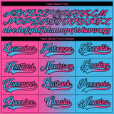 Custom Sky Blue Pink-Black Gradient Fashion Hockey Lace Neck Jersey