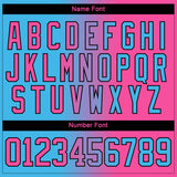 Custom Sky Blue Pink-Black Gradient Fashion Hockey Lace Neck Jersey