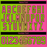 Custom Neon Green Pink-Black Gradient Fashion Hockey Lace Neck Jersey