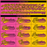 Custom Yellow Pink-Black Gradient Fashion Hockey Lace Neck Jersey