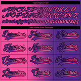 Custom Purple Pink-Black Gradient Fashion Hockey Lace Neck Jersey