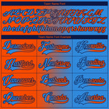 Custom Powder Blue Orange-Navy Gradient Fashion Hockey Lace Neck Jersey