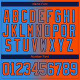 Custom Powder Blue Orange-Navy Gradient Fashion Hockey Lace Neck Jersey