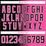 Custom Black Pink-White Gradient Fashion Hockey Lace Neck Jersey