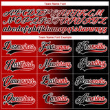Custom Black Red-White Gradient Fashion Hockey Lace Neck Jersey