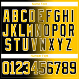 Custom Black Yellow-White Gradient Fashion Hockey Lace Neck Jersey