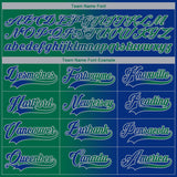 Custom Royal Kelly Green-Gray Gradient Fashion Hockey Lace Neck Jersey