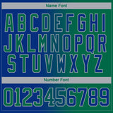 Custom Royal Kelly Green-Gray Gradient Fashion Hockey Lace Neck Jersey