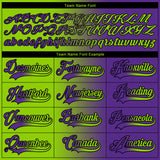 Custom Purple Neon Green-Black Gradient Fashion Hockey Lace Neck Jersey