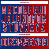 Custom Royal Red-White Gradient Fashion Hockey Lace Neck Jersey