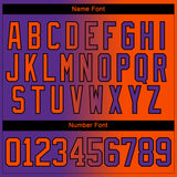 Custom Purple Orange-Black Gradient Fashion Hockey Lace Neck Jersey