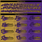 Custom Purple Old Gold-Black Gradient Fashion Hockey Lace Neck Jersey