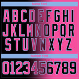 Custom Black Pink-Light Blue Gradient Fashion Hockey Lace Neck Jersey