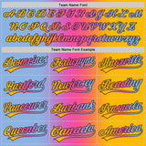 Custom Gold Light Blue Pink-Black Authentic Gradient Fashion Baseball Jersey