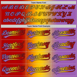 Custom Medium Purple Red Yellow-Black Authentic Gradient Fashion Baseball Jersey